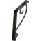 Ekena Millwork Edwards Wrought Iron Bracket, (Single center brace), Antiqued Warm Silver 1 1/2"W x 7 1/2"D x 10"H BKTM01X07X10SEDAWS - alternate 1